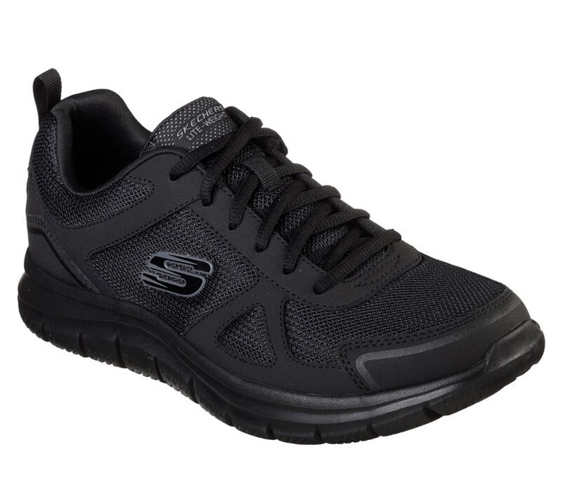 Skechers Herr Svarta Sneakers - Track - Sverige (ZRPFG-7538)